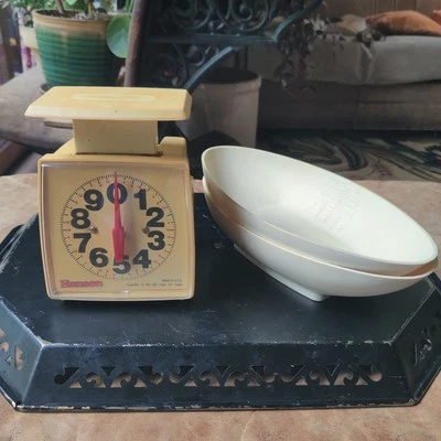 Vintage Hanson Kitchen Scale Utility with 2 Trays Mod Retro Design Big Numbers - Изображение 1 из 4