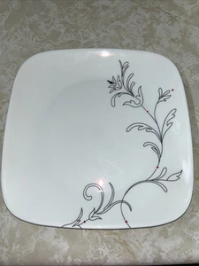 CORELLE Vitrell Royal Lines DINNER PLATES White Black Red 10.25” (2) - Picture 1 of 4
