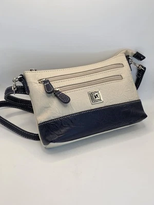 Bolso Bandolera Stone And Company Cuero Dos Tonos con Bolsillos con Cremallera Foto 1 de 4