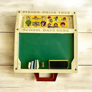 Vintage 1972 Fisher Price School Days Portable Play Desk With Chalk & Eraser - Picture 1 of 8
