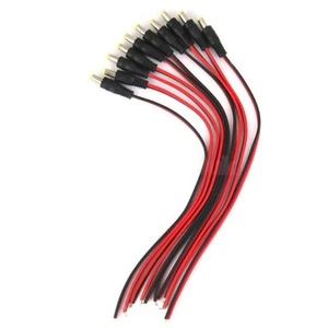 10 Pack 5.5x2.1mm DC Male Power Socket Jack Plug Connector Cable Wire - Afbeelding 1 van 8