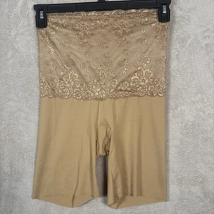 Love Your Assets by Sara Blakely Spanx High Waisted Shorts Lace Band 1X Beige - Picture 1 of 7