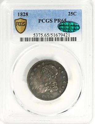 1828 CAPPED BUST 25C PCGS PR 65 - Image 1 of 4
