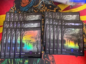 MTG Midnight Hunting Full Art Swamp Foil Day 30 Sheets - Picture 1 of 1