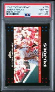 Guanto PSA 10 2007 Topps Albert Pujols cromo rifrattore come nuovo oro HOF Pop 13 - Foto 1 di 2