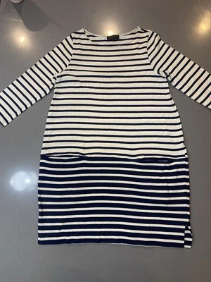Hatch Maternity Dress Women's Size 1 Small, Navy White Stripe, Knit, Preppy - Image 1 of 4