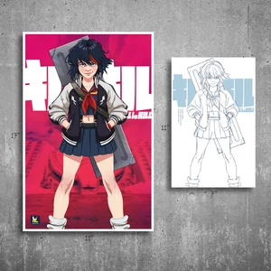 Impresión artística Kill la Kill Ryuko Matoi (11"x17") firmada a mano ¡EXCLUSIVA! + BONO - Imagen 1 de 3