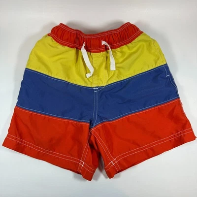 Bañador Hanna Andersson para niños, color naranja, amarillo y azul, talla 4 Foto 1 de 4