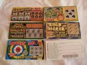 100 PHONY FAKE ALL WINNING SCRATCH OFF LOTTERY TICKETS JOKE GAG PRANK - Picture 1 of 2