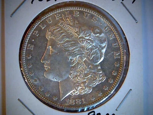 1881-S UNITED STATES MORGAN SILVER DOLLAR, .77344 OUNCE OF SILVER - Picture 1 of 2