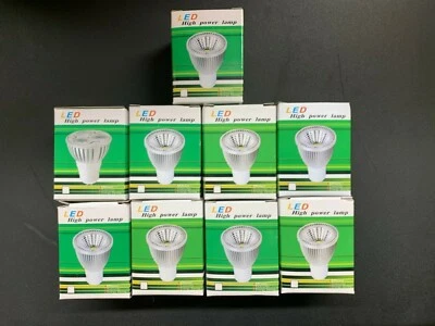 Pack of 9, GU10 LED High power lamp ( COLD WHITE ) 240VAC / Non-dimmable - Image 1 of 4