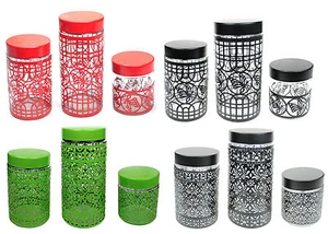 Vorratsdose 3 er Set Vorratsbehälter Frischhaltedose Aufbewahrung Dose Glas - Picture 1 of 6