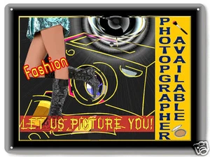 Camera photographer METAL sign fashion models RETRO style studio office art 424 - Picture 1 of 2