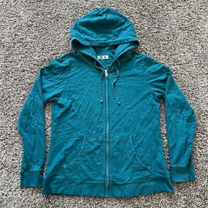 American Giant Full Zip Hoodie Womens XL Blue Pockets 100% Cotton Outdoor - Picture 1 of 9