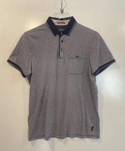 Ted Baker London Poloshirt geometrischer Druck Herren 3 US Medium (977) - Bild 1 von 3