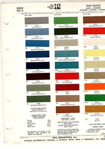 1969 DODGE CORONET CHARGER DART POLARA MONACO 69 PAINT CHIPS DITZLER 26PC - Bild 1 von 1