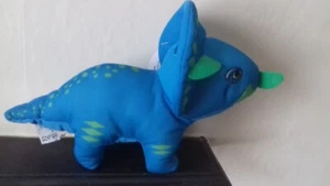 Oakes Leisure blau Plüschtier 7 Zoll x 11 Zoll Triceratops Dinosaurier Stofftier - Bild 1 von 3