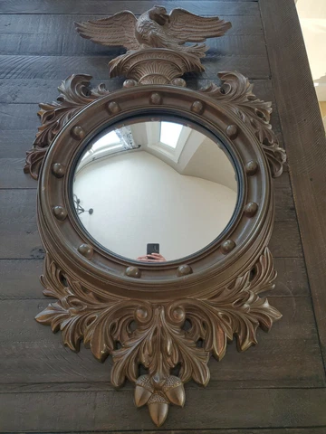 LG Vintage Turner #4380 Federal Eagle Wall Hanging Convex Mirror 31" x 19" RARE! Cover