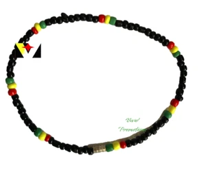 Reggae Rasta Color Bead Bracelet 11" - Picture 1 of 1