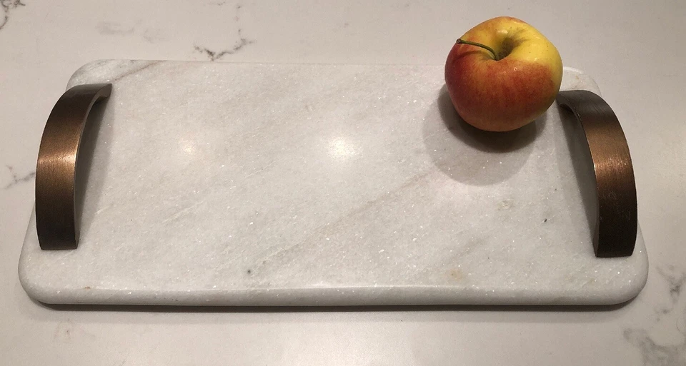 Marble Cheese Tray Rectangular with Handles Imax 95764 Lauren Tray - Image 1 of 4