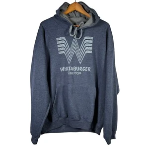 Maglione pullover blu Whataburger felpa con cappuccio in pile 2X felpa manica lunga - Foto 1 di 8