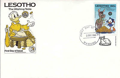 Lesotho 1985 Disney FDC  -( printed Border) The Wishing Table - DI 5374 - Image 1 of 2