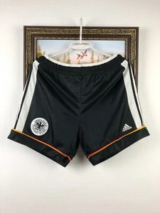 Pantalones Cortos de Pista de Fútbol Adidas Alemania Años 90 De Colección Fútbol Negros Para Hombre Talla M - Imagen 1 de 10