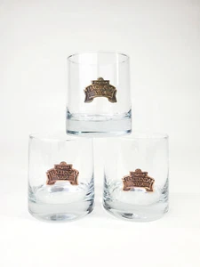 Tequila HACIENDA VIEJA 8oz Rocas Antiguo Vaso Bar Juego de Vidrio Insignia de Latón - Imagen 1 de 13