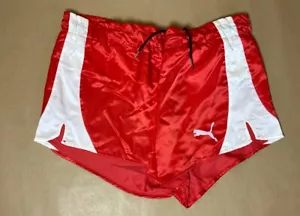 Pantaloncini Vintage Puma Nylon Lucido Sprinter Corsa Ibiza Gay Taglia D6 UK 34-38” Ottime Condizioni - Foto 1 di 10