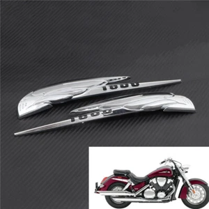 2X Motorcycle Chrome Gas Tank Emblem Sticker Badge Decal Fit For Honda VTX1800 - Picture 1 of 8