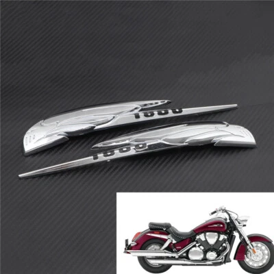 2X Calcomanías adhesivas emblema tanque de gasolina cromado para motocicleta aptas para Honda VTX1800 Foto 1 de 4