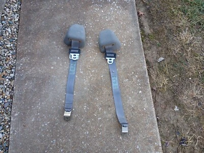 1990-1993 Ford Mustang GRAY OEM Seat belts LX Coupe Notchback Upper Rear ONLY - Image 1 of 3