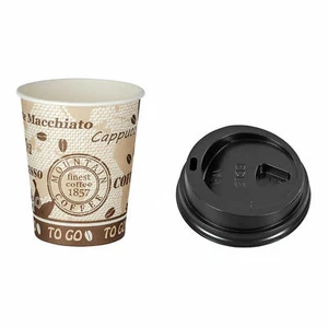 Einweg Kaffeebecher Premium mit Deckel Coffee to go Pappe beschichtet 200 ml - Bild 1 von 1