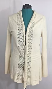 FEVER Clothing Damen Strickjacke Häkel vorne offen creme elfenbein Größe M - Bild 1 von 7