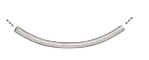 100 Antik Versilbert Messing 20x1mm Gebogen Rohr Nudel Perlen 0,6-0,8mm Loch* - Bild 1 von 2