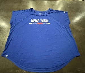 Women’s NFL Team Apparel Nike Dri-Fit New York Giants Blue Curvy XXL T Shirt Tee - Picture 1 of 9