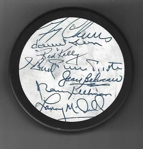 MASTERS OF HOCKEY AUTO. PUCK-RICHARD KEON ULLMAN CHEEVERS BELIVEAU KELLY + MORE - Picture 1 of 2
