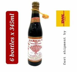 Habhal's Sweet Soya Bean Sauce / cap kipas udang 345ml x 6 bottles - DHL Express - Picture 1 of 6