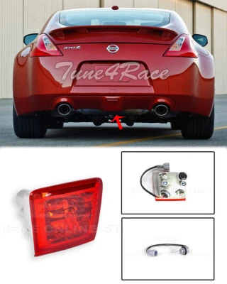 For 09-21 Nissan 370Z Z34 Rear Fog Light Tail Brake Lamps JDM Crystal Red Lens - Image 1 of 4