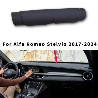 Alfombrilla de cuero antideslizante para tablero de instrumentos Alfa Romeo Stelvio 2017-2024 Foto 1 de 4