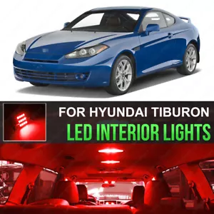 Red Interior LED Lights Package Kit For 2003-2005 2006 2007 2008 Hyundai Tiburon - Picture 1 of 10