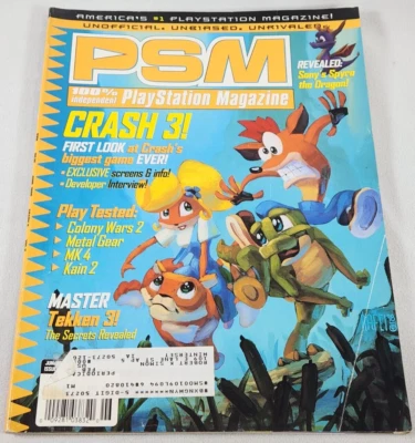 PSM Playstation Magazine June 1998 Issue 10 2 Crash Bandicoot 3 With Lid Sticker - Image 1 of 4
