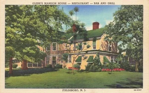 Postcard Glenk's Mansion House Restaurant Bar & Grill Fieldsboro New Jersey NJ - Picture 1 of 2