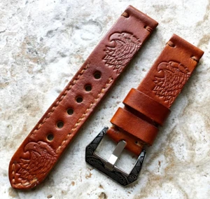 Eagle Looking Left Embossed Handmade Band for Google Pixel Watch 3 45mm -A22 - Picture 1 of 8