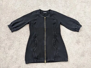 Armani Exchange Pullover Kleid Damen Large Full Zip Sexy 3/4 Arm Fleece Schwarz - Bild 1 von 13