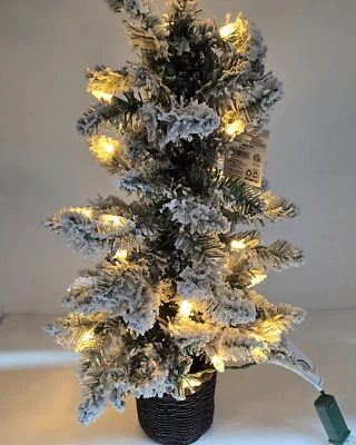 Holiday Time 24 inch Flocked Pre-Lit Christmas Tree Frosted - Image 1 of 4