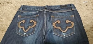 ReRock Dark Wash Brown Back Pocket Detail Bootcut Women's Jeans ~ 28 M3020 - Picture 1 of 9