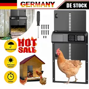 Hühnerklappe Elektrisch mit Adapter Timer Hühnertür Hühnerstalltür Automatische - Bild 1 von 9