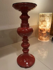 New Red Ceramic Round Candle Holder - Picture 1 of 5