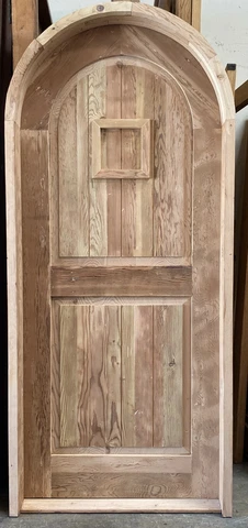 Solid wood arched top door RUSTIC custom alder mahogany oak maple birch UR SIZE Cover